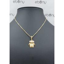 Conjunto pingente coruja + corrente banhado à ouro 18k Conjunto pingente coruja + corrente banhado à ouro 18k
