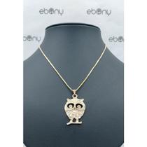 Conjunto pingente e corrente coruja iyami banhado ouro Conjunto pingente e corrente coruja iyami banhado ouro