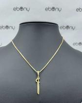 Conjunto pingente espada ogum + corrente banhado ouro