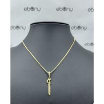 Conjunto pingente espada ogum + corrente banhado ouro