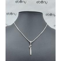 Conjunto pingente espada ogum + corrente banhado rhod