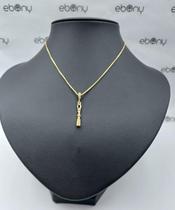 Conjunto pingente ibiri nanã + corrente banhado à ouro 18k