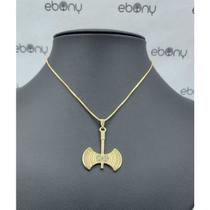 Conjunto pingente machado xangô + corrente banhada Conjunto pingente machado xangô + corrente banhada
