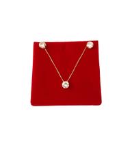 Conjunto Pingente Ponto De Luz Folheado A Ouro Conjunto Pingente Ponto De Luz Folheado A Ouro