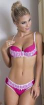 Conjunto Pink c/ Renda Branca Tam. G