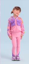Conjunto Pink Lilás Positive Vibes, jaqueta com capuz, Infantil - Mon Sucré menina