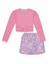 Conjunto Pinkmood Blusa E Saia Rosa Catavento