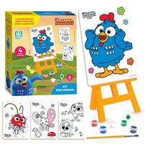 Conjunto Pintura Galinha Pintadinha Cavalete Infantil Telas Mdf Guache - NIG Brinquedos Conjunto Pintura Galinha Pintadinha Cavalete Infantil Telas Mdf Guache - NIG Brinquedos