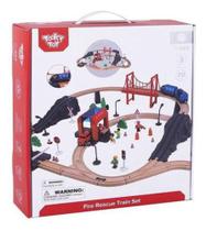 conjunto pista de trem grande madeira tooky toys brinquedo