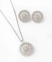 Conjunto Pizza em Prata 925 com Zircônias Conjunto Pizza em Prata 925 com Zircônias