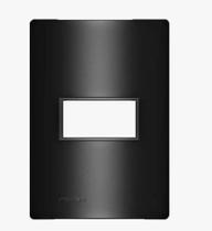 Conjunto Placa 1 Posto e Suporte 4x2 Embutir Revitá Soprano Preto Carbono Conjunto Placa 1 Posto e Suporte 4x2 Embutir Revitá Soprano Preto Carbono