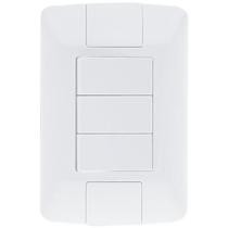 Conjunto placa + 3 Interrupitor Simples 6A Aria Branca - Tramontina