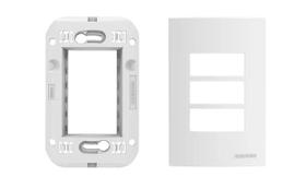 Conjunto Placa 3 Postos Separados 4x2 + Suporte embutida Brava Up Soprano Branca Conjunto Placa 3 Postos Separados 4x2 + Suporte embutida Brava Up Soprano Branca