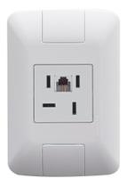 Conjunto Placa 4x2 + 1 Tomada Telefone 4p+RJ11 Tramontina