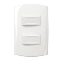 Conjunto Placa 4x2 + 2 Interruptores Simples 10A 250V Branco BLISS ALUMBRA