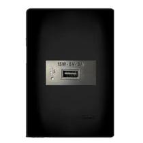 Conjunto Placa 4x2 Com Suporte + Módulo Usb 3a Habitat Black