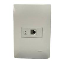 Conjunto Placa 4x2 + Módulo Tomada Rj11 4 Via Habitat Branco Conjunto Placa 4x2 + Módulo Tomada Rj11 4 Via Habitat Branco