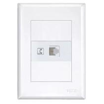 Conjunto Placa 4x2 + Módulo Tomada Rj11 4 Vias Evidence Fame