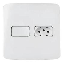 Conjunto Placa 4x4 1 Tomada 10a + 1 Interruptor Simples Margirius B3