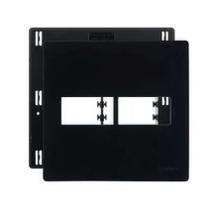 Conjunto Placa 4x4" 2 Postos horizontais + Suporte Preto PA018366 Margirius