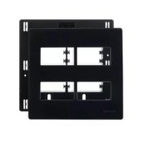 Conjunto Placa 4x4" 4 Postos Separados + Suporte Preto PA018368 Margirius
