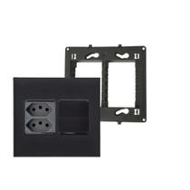 Conjunto Placa 4x4+Suporte+2 Mod Tomada+2 Inter Pial Plus+