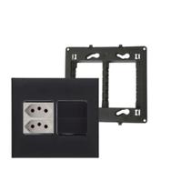 Conjunto Placa 4x4+Suporte+2 Mod Tomada+2 Inter Pial Plus+