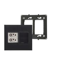 Conjunto Placa 4x4+Suporte+2 Mod Tomada+2 Inter Pial Plus+