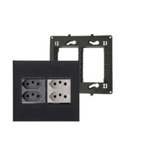 Conjunto Placa 4x4+Suporte+4 Mod Tomada 10A+20A Pial Plus+ Conjunto Placa 4x4+Suporte+4 Mod Tomada 10A+20A Pial Plus+