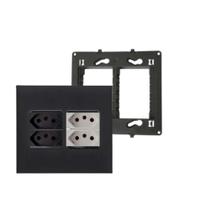 Conjunto Placa 4x4+Suporte+4 Mod Tomada 10A+20A Pial Plus+ Conjunto Placa 4x4+Suporte+4 Mod Tomada 10A+20A Pial Plus+