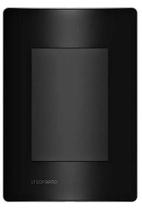 Conjunto Placa Cega e Suporte 4x2 Embutir Revitá Soprano Preto Carbono