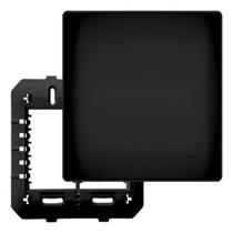 Conjunto Placa Cega Tampa Espelho 4x4 Habitat Black Preto Fame