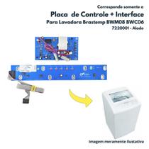 Conjunto Placa De Controle + Interface Alado Bivolt Para Máquina De Lava Brastemp BWM08A BWC06A 7220001