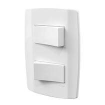 Conjunto Placa Espelho 4x2 com 2 Interruptores Simples 10A 250V Slim Ilumi 8018