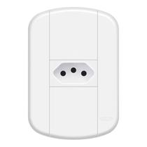 Conjunto Placa Espelho e 1 Tomada 20A 250V~ Horizontal Linha Blanc Fame 3915