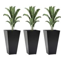 Conjunto Planters Outsunny de 3 orifícios de drenagem pretos de 71 cm de altura