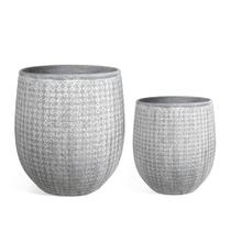 Conjunto Planters Worth de 2 looks leves de cimento cinza