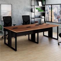 Conjunto Plataforma Pé Quadro Espresso Móveis Nogal e Preto Marrom Conjunto Plataforma Pé Quadro Espresso Móveis Nogal e Preto Marrom