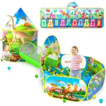 Conjunto Play Tents PigPen Dinosaur World com tapete de piano para crianças Conjunto Play Tents PigPen Dinosaur World com tapete de piano para crianças