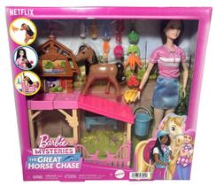 Conjunto Playset Barbie Profissões Quero Ser Tratadora De Cavalos Acompanha Boneca Menina Morena Renee Mini Pônei Cavalo Marrom Com Acessórios Mattel