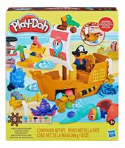 Conjunto PlaySet de Pirata - 8 potes de Play-Doh e inclui 1 pote de Play-Doh dourada - F7370 - Hasbro
