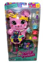 Conjunto Playset Pequeno Coelho Coelhinho Festa Do Chá Aberto Possui Jardim Temático Com Xícara Giratória Micro Boneca Polly Pocket Mattel Brinquedos