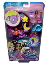Conjunto Playset Unicórnio Flutuador Festa Na Piscina Com Escorregador Balanço Acessórios E Duas Micro Boneca Polly Pocket Mattel Brinquedos