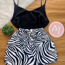 Conjunto Plus Blusa e Short Alfaiataria