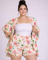 Conjunto Plus size 3 Peças Estampas Perfeitas 0682 - Conjunto Plus size 3 Peças Estampas Perfeitas 0682 -