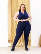 Conjunto Plus Size Academia Top E Calça Sem Transparência