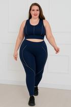 Conjunto Plus Size Academia Top E Calça Sem Transparência