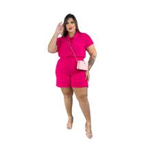 Conjunto Plus Size Alfaiataria Dunas GG - Blusa Botões e Bermuda Feminina 44-48 Conjunto Plus Size Alfaiataria Dunas GG - Blusa Botões e Bermuda Feminina 44-48