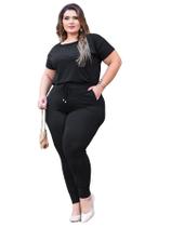 Conjunto Plus Size Blusa Social Calça Jogger Soltinha Premium Moda