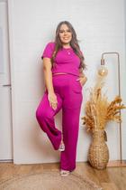 Conjunto Plus Size Calça Bolso do Lado e Blusa Soltinho